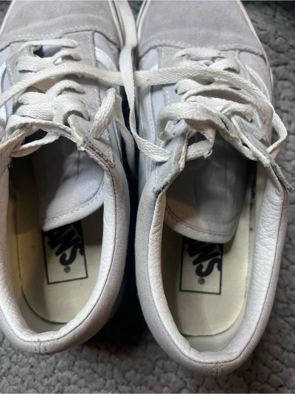 VANS Suede Low Top Sneakers Gray Lace-Up Men’s US 5.5 Casual Round Toe